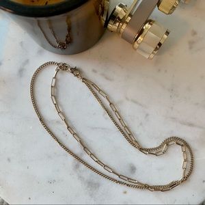 16” Allsaints Brass Mixed Chain Layered Necklace